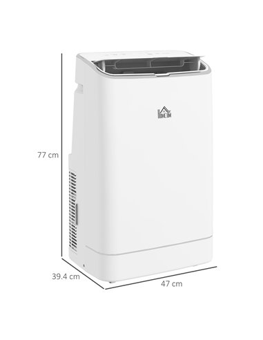 HOMCOM 14,000 BTU Mobile Air Conditioner, 35m², Smart Home WiFi, with Dehumidifier, Fan, 24H Timer, Window Kit, White 823-049V70