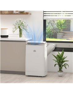HOMCOM 14,000 BTU Mobile Air Conditioner, 35m², White 823-050V70WT 2