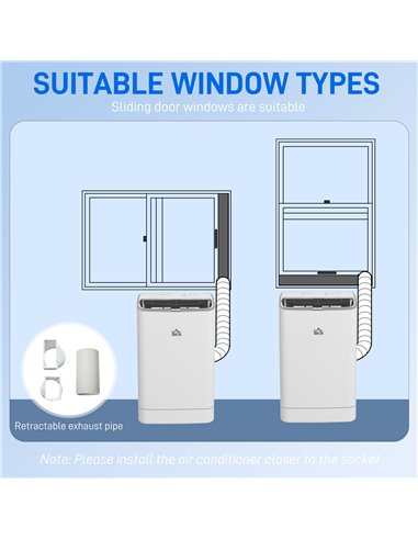 HOMCOM 14,000 BTU Mobile Air Conditioner, Smart Home WiFi Compatible, with Heater, Cooler, Dehumidifier, Fan, 24H Timer 823-050V