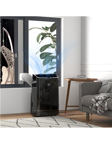 HOMCOM 14,000 BTU Mobile Air Conditioner, 35m², Smart Home WiFi, with Dehumidifier, Fan, 24H Timer, Window Kit, Black 823-049V70