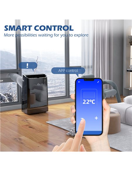 HOMCOM 14,000 BTU Mobile Air Conditioner, 35m², Smart Home WiFi, with Dehumidifier, Fan, 24H Timer, Window Kit, Black 823-049V70 - pic 62476 | FastDaddyshop