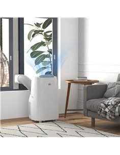 HOMCOM 14,000 BTU Mobile Air Conditioner, 40m², White 823-053V70WT 2