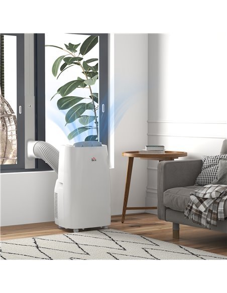 HOMCOM 14,000 BTU Mobile Air Conditioner for Room up to 40m², with Dehumidifier, 24H Timer, Wheels, Window Mount Kit 823-053V70W - pic 62482 | FastDaddyshop