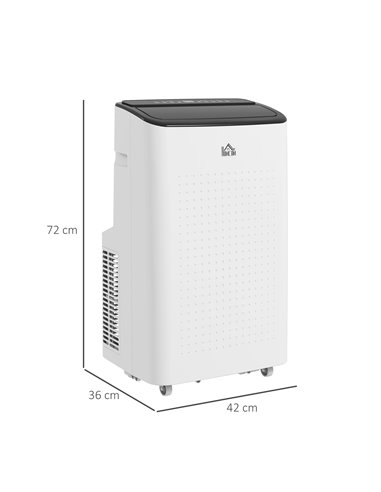 HOMCOM 12,000 BTU Mobile Air Conditioner for Room up to 26m², Smart Home WiFi Compatible, with Dehumidifier, Fan, 24H Timer 823-
