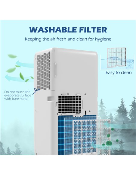 HOMCOM 9,000 BTU Mobile Air Conditioner for Room up to 20m², with Dehumidifier, 24H Timer, Wheels, Window Mount Kit 823-057V71WT - pic 62531 | FastDaddyshop