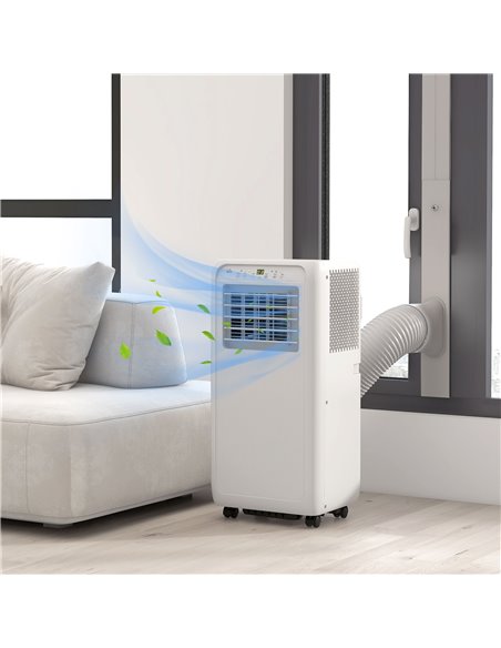 HOMCOM 7,000 BTU Mobile Air Conditioner for Room up to 15m², with Dehumidifier, 24H Timer, Wheels, Window Mount Kit 823-057V70WT - pic 62536 | FastDaddyshop