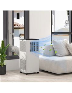 HOMCOM 9,000 BTU Mobile Air Conditioner, 20m², White 823-060V71WT 2