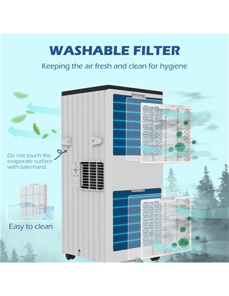 HOMCOM 9,000 BTU Mobile Air Conditioner, 20m², Smart Home WiFi, with Dehumidifier, Fan, 24H Timer, Window Kit, White 823-060V71W - pic 62551 | FastDaddyshop