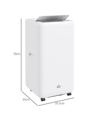 HOMCOM 12,000 BTU Mobile Air Conditioner for Room up to 28m², with Dehumidifier, Auto & Sleep Mode, 24H Timer, Wheels 823-056V70