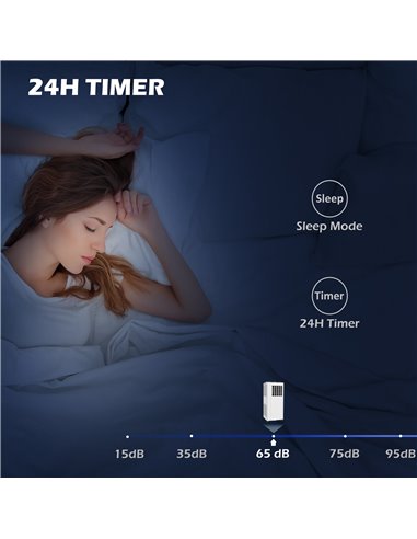 HOMCOM 7,000 BTU Mobile Air Conditioner, 15m², Smart Home WiFi, with Dehumidifier, Fan, 24H Timer, Window Kit, White 823-060V70W