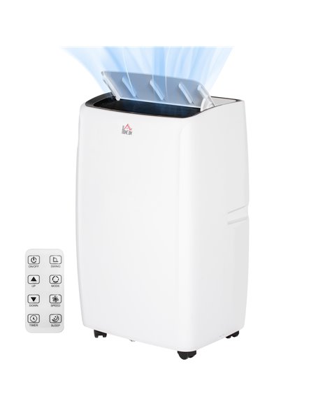 HOMCOM 14,000 BTU Mobile Air Conditioner, 40m², White 823-059V70WT - pic 62580 | FastDaddyshop