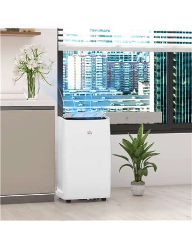 HOMCOM 14,000 BTU Mobile Air Conditioner for Room up to 40m², with Dehumidifier, Sleep Mode, 24H Timer On/off, Wheels 823-059V70
