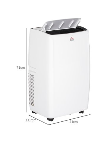 HOMCOM 14,000 BTU Mobile Air Conditioner for Room up to 40m², with Dehumidifier, Sleep Mode, 24H Timer On/off, Wheels 823-059V70