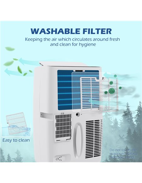 HOMCOM 14,000 BTU Mobile Air Conditioner for Room up to 40m², with Dehumidifier, Sleep Mode, 24H Timer On/off, Wheels 823-059V70 - pic 62586 | FastDaddyshop