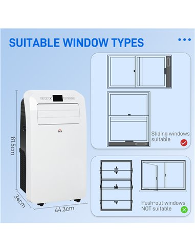 HOMCOM 12000 BTU Portable Air Conditioner, 3-in-1 Air Conditioning Unit, Dehumidifier, Cooling Fan with Remote Control, Digital 