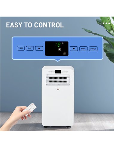 HOMCOM 12000 BTU Portable Air Conditioner, 3-in-1 Air Conditioning Unit, Dehumidifier, Cooling Fan with Remote Control, Digital 