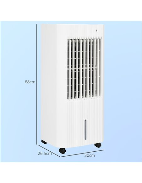 HOMCOM 68cm Portable Evaporative Air Cooler, 3-In-1 Ice Cooling Fan Cooler, Water Conditioner Humidifier Unit with Remote, 15H T - pic 62600 | FastDaddyshop