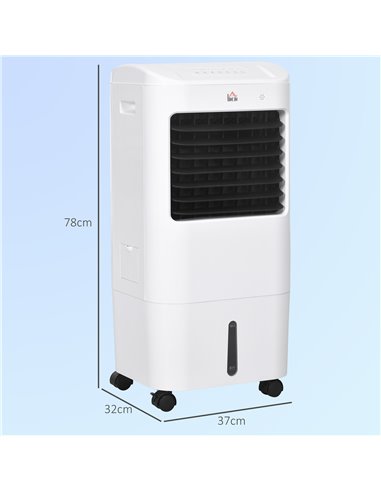 HOMCOM 78cm Portable Evaporative Air Cooler, 3-In-1 Ice Cooling Fan Cooler, Water Conditioner Humidifier Unit with Remote, 7.5H 
