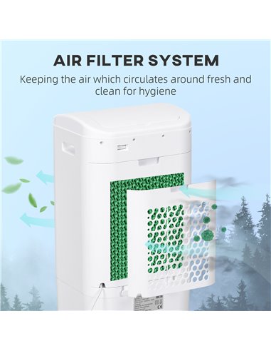 HOMCOM 78cm Portable Evaporative Air Cooler, 3-In-1 Ice Cooling Fan Cooler, Water Conditioner Humidifier Unit with Remote, 7.5H 