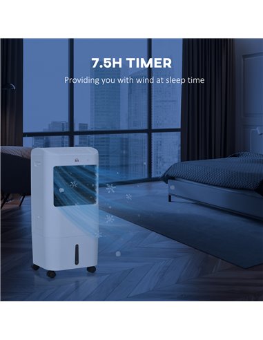 HOMCOM 78cm Portable Evaporative Air Cooler, 3-In-1 Ice Cooling Fan Cooler, Water Conditioner Humidifier Unit with Remote, 7.5H 