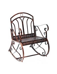 Outsunny Metal Single Chair 1 Seater Garden Outdoor Rocking Chair Vintage Style Bronze 84B-080