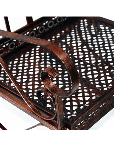 Outsunny Metal Single Chair 1 Seater Garden Outdoor Rocking Chair Vintage Style Bronze 84B-080