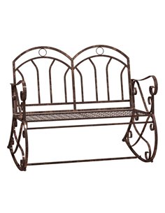 Outsunny 2 Seater Metal Garden Outdoor Rocking Chair, Bronze 84B-081