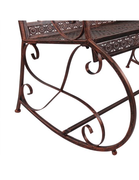 Outsunny 2 Seater Metal Garden Park Bench Outdoor Rocking Chair Swing Bench Loving Seat Bronze 84B-081 - pic 62631 | FastDaddyshop