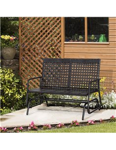 Outsunny 2 Seater Outdoor Garden Rocking Chair, Black 867-002 2