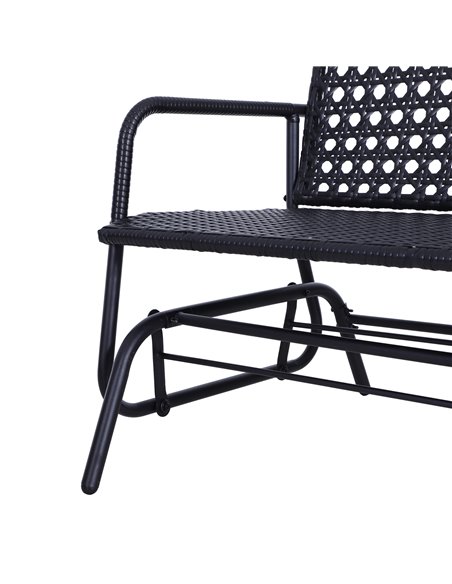 Outsunny 2 Seater Wicker Glider Bench Chair Rocking Chair Outdoor Patio Garden Armchair High Back 867-002 - pic 62642 | FastDaddyshop