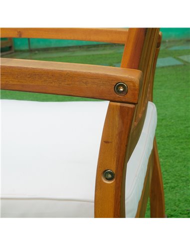 Outsunny Rocking Chair, Acacia Wood, Indoor/Outdoor Use with Cushion, Traditional Design 84A-047