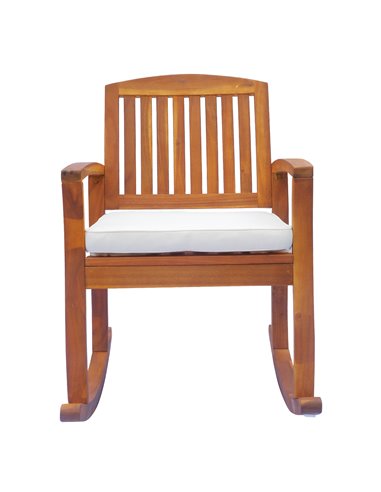 Outsunny Rocking Chair, Acacia Wood, Indoor/Outdoor Use with Cushion, Traditional Design 84A-047
