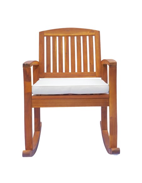 Outsunny Rocking Chair, Acacia Wood, Indoor/Outdoor Use with Cushion, Traditional Design 84A-047 - pic 62651 | FastDaddyshop