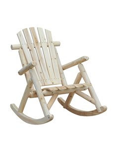 Outsunny Adirondack Chair Cedar Wood Ergonomic Rocking Chair, Burlywood 84A-046