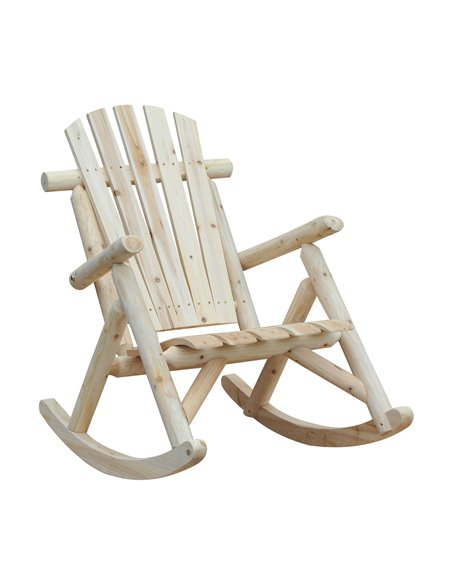 Outsunny Adirondack Chair Cedar Wood Ergonomic Rocking Chair, Burlywood 84A-046 - pic 62652 | FastDaddyshop