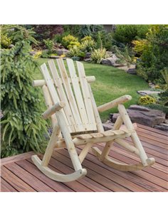 Outsunny Adirondack Chair Cedar Wood Ergonomic Rocking Chair, Burlywood 84A-046 2