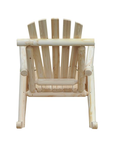 Outsunny Adirondack Chair Cedar Wood Ergonomic Rocking Chair Porch Rocker Garden Traditional - Burlywood 84A-046 - pic 62659 | FastDaddyshop