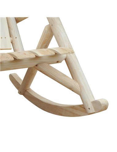 Outsunny Adirondack Chair Cedar Wood Ergonomic Rocking Chair Porch Rocker Garden Traditional - Burlywood 84A-046