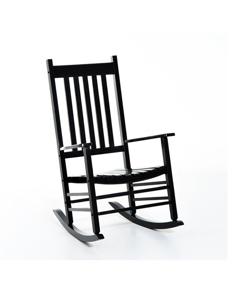Outsunny Wooden Rocking Chair, Patio Rocker Armchair, Black 84A-041BK - pic 62661 | FastDaddyshop