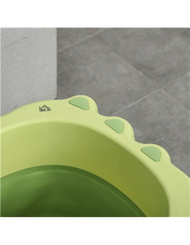 HOMCOM Baby Bath Tub for 0-6 Years Collapsible Non-Slip Portable with Stool Seat for Newborns Infants Toddlers Kids Crocodile Sh