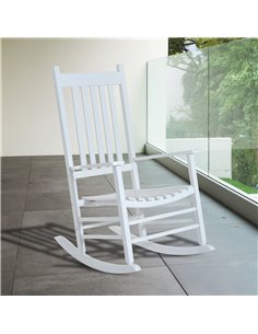 Outsunny Outdoor Garden Porch Rocking Chair, White 84A-041WT 2
