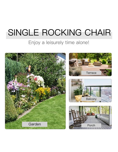 Outsunny Outdoor Porch Rocking Chair Armchair Wooden Patio Rocker Balcony Deck Garden Seat White 84A-041WT - pic 62675 | FastDaddyshop