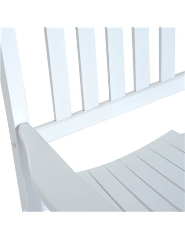 Outsunny Outdoor Porch Rocking Chair Armchair Wooden Patio Rocker Balcony Deck Garden Seat White 84A-041WT