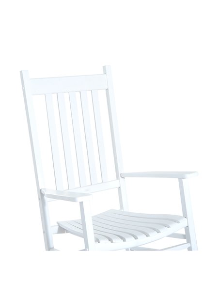 Outsunny Outdoor Porch Rocking Chair Armchair Wooden Patio Rocker Balcony Deck Garden Seat White 84A-041WT - pic 62677 | FastDaddyshop