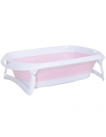 Homcom Folding Portable Baby Bathtub with Anti-Slip Washer Pink - pic 6269 | FastDaddyshop