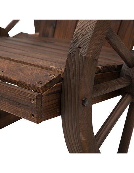 Outsunny Wooden Adirondack  Rocking Chair Reclining Armchair Outdoor Garden Furniture Patio Porch Rocker - Carbonized Wood Colou - pic 62695 | FastDaddyshop