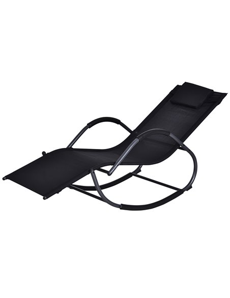 Outsunny Garden Rocking Chair, Zero Gravity Rocker Recliner Seat, Black 84A-120V70BK - pic 62697 | FastDaddyshop