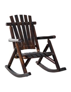 Outsunny Outdoor Adirondack Rocking Chair, Carbonized Colour 84A-065