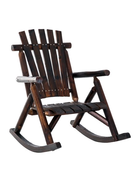 Outsunny Outdoor Adirondack Rocking Chair, Carbonized Colour 84A-065 - pic 62715 | FastDaddyshop