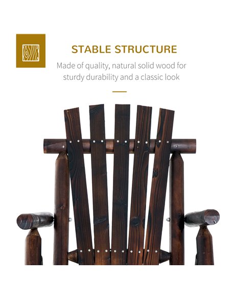 Outsunny Outdoor Rocking Chair Fir Wood Rustic Patio Adirondack Rocking Chair Traditional Rustic Style & Pure Comfort 84A-065 - pic 62718 | FastDaddyshop